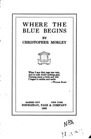 Cover of Where the blue begins