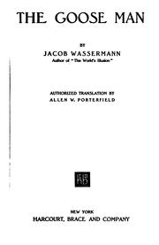 Cover of: The goose man by Jakob Wassermann