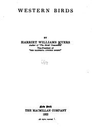 Cover of: Western birds by Harriet Williams Myers