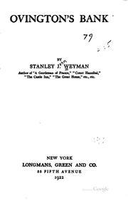 Cover of: Ovington's bank by Stanley John Weyman