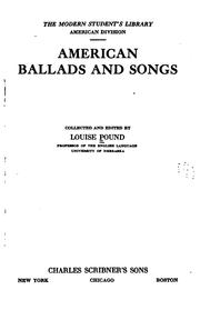 Cover of: American ballads and songs by Louise Pound