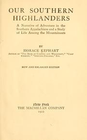 Cover of: Our southern highlanders by Kephart, Horace
