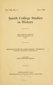 Cover of: Recollections of James Russell Trumbull ...
