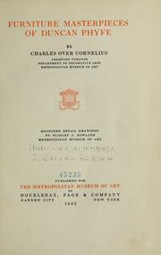 Cover of: Furniture masterpieces of Duncan Phyfe by Charles Over Cornelius