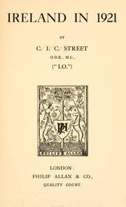 Cover of: Ireland in 1921 by Cecil John Charles Street