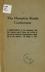 Cover of: The Hampton Roads conference by Julian Shakespeare Carr