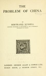 Cover of: The problem of China by Bertrand Russell