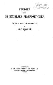 Cover of: Studier over de engelske præpositioner