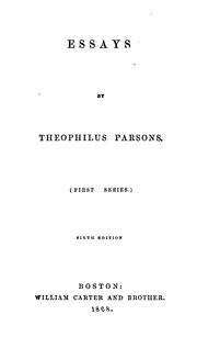 Cover of: Essays by Parsons, Theophilus