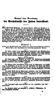 Cover of: Vollständige Verhandlungen des ersten Vereinigten preussichen Landtages über die Emancipationsfrage der Juden ...