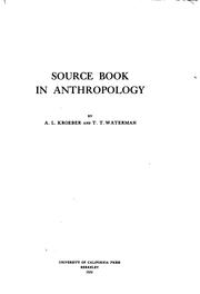 Cover of: Source book in anthropology