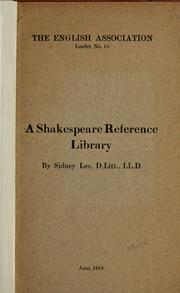 Cover of: A Shakespeare reference library by Sir Sidney Lee