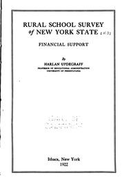 Cover of: Rural school survey of New York state by Harlan Updegraff