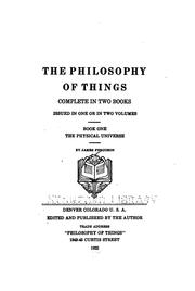 Cover of: The philosophy of things