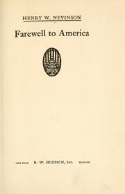 Cover of: Farewell to America.