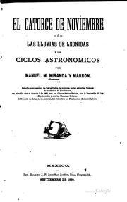 Cover of: El catorce de noviembre: ó Las lluvias de Leónidas y los ciclos astronomicos