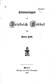 Cover of: Erinnerungen an Friedrich Hebbel