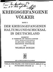 Cover of: Kriegsgefangene Völker ... by Wilhelm Doegen