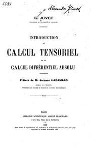 Cover of: Introduction au calcul tensoriel et au calcul différentiel absolu