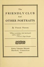 Cover of: The friendly club and other portraits