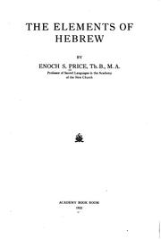 The elements of Hebrew by Enoch Spradling Price