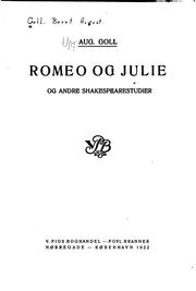Cover of: Romeo og Julie og andre Shakespearestudier.