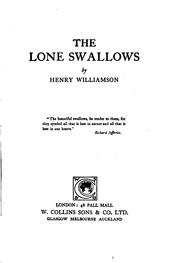 Cover of: The lone swallows by Henry Williamson