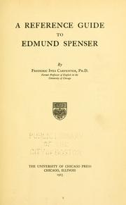 Cover of: A reference guide to Edmund Spenser.