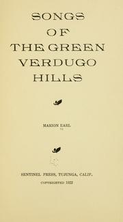 Cover of: Songs of the green Verdugo hills