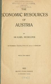 Cover of: The economic resources of Austria
