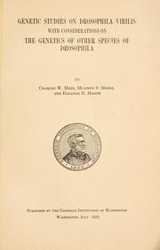 Cover of: Genetic studies on Drosophila virilis by Charles William Metz