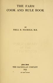 Cover of: The farm cook and rule book