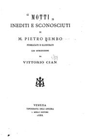 Cover of: "Motti" inediti e sconosciuti di M. Pietro Bembo