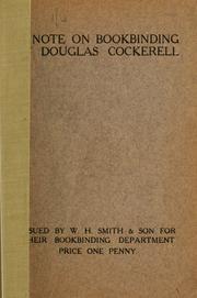 Cover of: A note on bookbinding by Douglas Cockerell