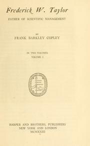 Cover of: Frederick W. Taylor by Frank Barkley Copley