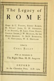 Cover of: The legacy of Rome by Cyril Bailey