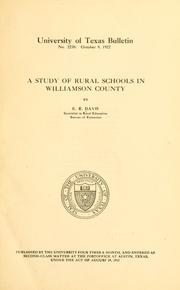 Cover of: A study of rural schools in Williamson County