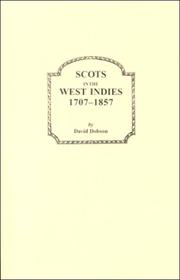 Cover of: Scots in the West Indies, 1707-1857 [Volume 1] by David Dobson