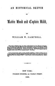 Cover of: An historical sketch of Robin Hood and Captain Kidd