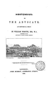 Cover of: Hortensius by Forsyth, William