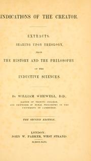 Cover of: Indications of the creator. by William Whewell