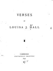 Cover of: Verses by Louisa J. Hall