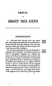Cover of: Précis du droit des gens