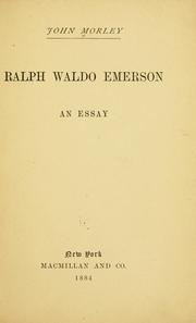 Cover of: Ralph Waldo Emerson: an essay.
