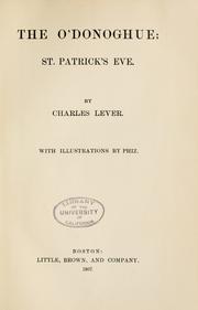 Cover of: The O'Donoghue by Charles James Lever