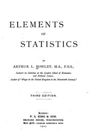 Cover of: Elements of statistics