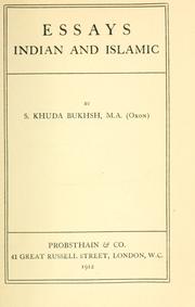 Cover of: Essays Indian and Islamic by S. Khuda Bukhsh
