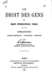 Cover of: Le droit des gens by E. Chauveau