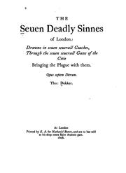 Cover of: The seven deadly sinnes of London by Thomas Dekker
