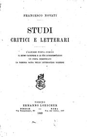 Cover of: Studi critici e letterari ...